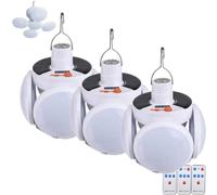 EDAT 2 in 1 Folding Solar Lamp, Tenddaily 2 in 1 Folding Solar Lamp, USB Rechargeable Foldable LED Lights for Outdoor, Portable Tent Lamp, Solar Camping Light(3pcs)