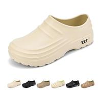 EDAT Armadillo Clogs for Women Men, Armadillo Clogs Nurse Shoes for Women Men, Armadillo Chef Shoes Slip Resistant(A-beige,5 UK)