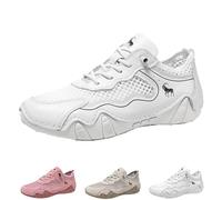 EDAT Summer Ultra-Breathable Outdoor Mesh Walking Shoes for Hiking, Lightweight Soft Sole Slip-On Casual Walking Shoes(White,6.5 UK)