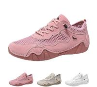 EDAT Summer Ultra-Breathable Outdoor Mesh Walking Shoes for Hiking, Lightweight Soft Sole Slip-On Casual Walking Shoes(Pink,5 UK)