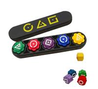 EDATOFLY Gonggi Game Set - Squid Play Set | 5 Premium Non-Toxic Plastic Stones | Cultural Family Fun for Kids & Adults | Educational Travel Toy, Gift Idea (1 Set) (neo-black)