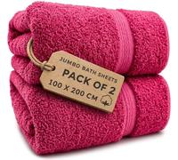 EDB 2X Extra Large Super Jumbo Bath Sheets Towels 100 cm W x 200 cm L Body Wrap Premium Quality 100% Egyptian Cotton Beach, Gym, Spa, Hotel Towel Set Super Soft XL Bath Towel 600-GSM (Pink)