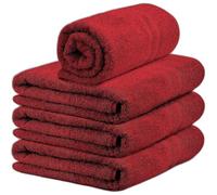 EDB 4 X Large Bath Towels 100% Egyptian Cotton High Absorbent 500 GSM Hotel Quality Jumbo Bath Sheets Towel Set 75 x 150 cm (Red)