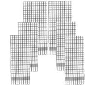 EDB 6x Wonderdry Tea Towels 100% Cotton Heavy Duty Tea Cloth, Super Absorbent, Soft and Thick Kitchen Dish Towels 40 x 60 cm Long Lasting Bar, Catering Restaurant Cloth (Silver)