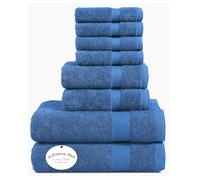 EDB 8 Pcs Towel Bale Set 100% Egyptian Cotton Face Cloth, Hand Towel, Bath Towels, Gym Towel, Sports Towel 600-GSM Super Soft and Absorbent For Multipurpose Use (Royal Blue)