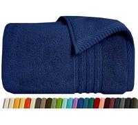 EDB Large Bath Towel 100% Egyptian Cotton Super Soft Jumbo Bath Towels 70cm x 140cm, 500-GSM Highly Absorbent Bathroom Towels (Navy Blue, Bath Towel)