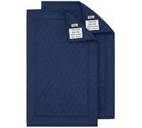 EDB Luxury 1000 GSM Bath Mat Set of 2 - Premium 100% Egyptian Cotton Terry Toweling Hotel Quality Bathroom Rugs (50x70cm) - Machine Washable Thick, Soft, Highly Absorbent & Quick Drying (Navy)