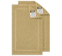 EDB Luxury 1000 GSM Bath Mat Set of 2 - Premium 100% Egyptian Cotton Terry Toweling Hotel Quality Bathroom Rugs (50x70cm) - Machine Washable Thick, Soft, Highly Absorbent & Quick Drying (Latte)
