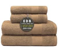 EDB Luxury 4 Piece Bale Set Towels 800-GSM Super Soft Egyptian Combed Cotton Ultra Absorbent & Quick Dry Hotel Quality Hand Guest Jumbo Bath Towels (Latte)