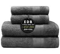 EDB Luxury 4 Piece Bale Set Towels 800-GSM Super Soft Egyptian Combed Cotton Ultra Absorbent & Quick Dry Hotel Quality Hand Guest Jumbo Bath Towels (Charcoal Grey)