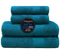 EDB Luxury 4 Piece Bale Set Towels 800-GSM Super Soft Egyptian Combed Cotton Ultra Absorbent & Quick Dry Hotel Quality Hand Guest Jumbo Bath Towels (Blue Lagoon)
