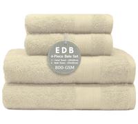 EDB Luxury 4 Piece Bale Set Towels 800-GSM Super Soft Egyptian Combed Cotton Ultra Absorbent & Quick Dry Hotel Quality Hand Guest Jumbo Bath Towels (Cream)