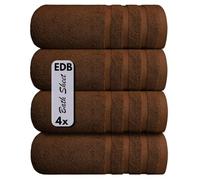 EDB Luxury Large Bath Sheet (Pack of 2, Pack of 4) Super Soft 100% Egyptian Cotton 75 x 150 cm High Absorbent & Quick Dry Big Bath Sheets Bathroom Towels 500-GSM (Chocolate Brown, 4)