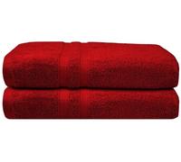 EDB Pack of 2 Jumbo Bath Towel 100% Egyptian Cotton Super Soft Highly Absorbent Quick Dry 600-GSM Hotel Quality Bathroom Towels 80 x 140 cm (Red)