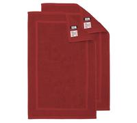 EDB Pack of 2 Terry Toweling Bath Mats Set 100% Cotton Maximum Absorbency Quick Dry 50 x 70 cm Machine Washable Soft 1000-GSM (Red)