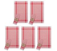 EDB Pack of 5, 10, 20, 30, 40, 50 Wonderdry Tea Towels 100% Cotton Heavy Duty Tea Cloth, Quick Absorbent, Thick Long Lasting Bar, Catering Restaurant Kitchen Dish Towels 40x60cm (Red, 50)