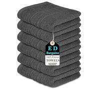 EDB Pack of 6 Cotton Face Cloth 30 x 30 cm - 100% Egyptian Soft Flannel Washcloth Set - Luxury Hotel Quality Face Towels 500 GSM (Charcoal Grey, 6)