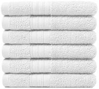EDB Set of 6 Pack Guest Towels 100% Egyptian Cotton Quick Dry Highly Absorbent 600-GSM Super Soft Premium Hotel Quality 30 x 50 cm (White)