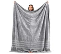 EDB Super Jumbo XXXL Luxury Bath Sheet Huge Massive 150 x 200 cm - Ultra Soft 100% Egyptian Cotton - Highly Absorbent Quick Dry Extra Large Bath Towel Oversized Towels 600-GSM (Silver)