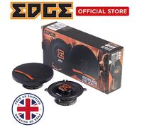 EDGE EDBX5 5.25” inch (13cm) 3 way Coaxial speaker - 75/150 W, Black and Orange. Includes Grilles, Sold in Pairs