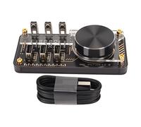 EDC Essential Hub Programmable Volume Knob for PC, ABS Black Gold Material USB 2.0 Docking Station, Ideal for Productivity Improvement