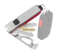 EDC Key Organizer Bundle - Compact Key Holder + Mini-Flashlight + 10-in-1 Keychain Multitool + Lost & Found - Premium Pocket Tool - Unique Gift for Men - Keyport Pivot 2.0 Essential Plus Kit (Red)