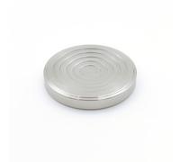 EDC Titanium Contact Coins Fidget Toys, Pocket Skill Toys Lucky Coin Worry Stone, Solid Double Face Concentric-Circles Patterns Coins (Polished - Silver)