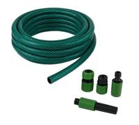 Edco Eindhoven B.V. Kinzo Garden Hose Set, 15 Metres, Water Hose 14 mm (1/2 Inch) Max. 6 Bar, with 3 Couplings and 1 Spray Piece, Suitable for Garden Sprinklers, Green