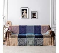 Edcooy Boho Throw Blanket, Chenille Jacquard Tassels Throw Blankets for Bed Couch Sofa Chair，Bohemian Decor Couch Cover (Purple, Large 86 * 102Inches)