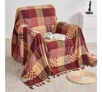 Edcooy Boho Throw Blanket,Patchwork Large Blankets for Sofa Double Bed Armchair Couch,Weighted Soft Furniture Throws,Tassels Chenille Throws and Blankets for Bohemian Decor (S-150x200)