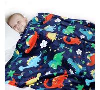 Edcooy Dinosaur Blanket for Boys, Kids Dinosaur Throw Blanket for Boys and Girls, Fluffy Cozy flannel Blanket with Vibrant Colors Cute Design, Soft Warm Throw Blanket (100 x 130cm, Blue)…