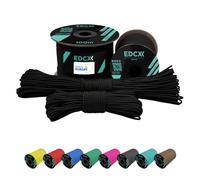 EdcX 2 mm Nylon Paracord 275 (15, 30, 50 and 100 m)- 100% Nylon rope, 3-Strand cord, Nylon cord 2 mm in Many Colours (Black, 50 m)