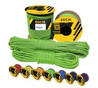 EdcX 3 mm Nylon Paracord 425 (15, 30, 50 and 100m) - 3 mm Type II, 100% Nylon Rope, 3 Strand Rope, 3 mm Nylon Rope in Many Colors (Neon Green, 15 m)