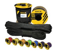 EdcX 3 mm Nylon Paracord 425 (15, 30, 50 and 100m) - 3 mm Type II, 100% Nylon Rope, 3 Strand Rope, 3 mm Nylon Rope in Many Colors (Black, 50 m)