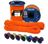 EdcX 3 mm Nylon Paracord 425 (15, 30, 50 and 100m) - 3 mm Type II, 100% Nylon Rope, 3 Strand Rope, in Many Colors (Sofit Orange, 30 m)