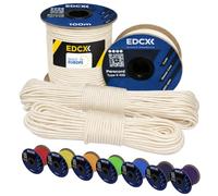 EdcX 3 mm Nylon Paracord 425 (15, 30, 50 and 100m) - 3 mm Type II, 100% Nylon Rope, 3 Strand Rope, in Many Colors (White, 50 m)