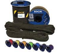 EdcX 3 mm Nylon Paracord 425 (15, 30, 50 and 100m) - 3 mm Type II, 100% Nylon Rope, 3 Strand Rope, in Many Colors (Army Green, 100 m)