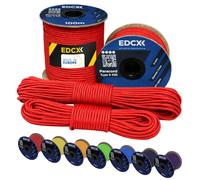 EdcX 3 mm Nylon Paracord 425 (15, 30, 50 and 100m) - 3 mm Type II, 100% Nylon Rope, 3 Strand Rope, in Many Colors (Light Red, 100 m)