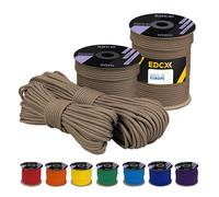 EdcX 4 mm Polyester Paracord 550 (15, 30 and 50 m) - 4 mm Type III, Tear-Resistant Parachute Cord for Survival Made of 100% Polyester with 7 Wires | Solid Colours (Mountain Echo, 50 m)