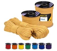 EDCX 4 mm Polyester Paracord 550 (15, 30 and 50 m) - 4 mm Type III, Tear-Resistant Parachute Cord for Survival Made of 100% Polyester with 7 Wires | Solid Colours (Caramel, 50 m)