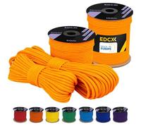 EDCX 4 mm Polyester Paracord 550 (15, 30 and 50 m) - 4 mm Type III, Tear-Resistant Parachute Cord for Survival Made of 100% Polyester with 7 Wires | Solid Colours (Sofit Orange, 30 m)