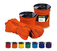 EDCX 4 mm Polyester Paracord 550 (15, 30 and 50 m) - 4 mm Type III, Tear-Resistant Parachute Cord for Survival Made of 100% Polyester with 7 Wires | Solid Colours (Carrot, 30 m)