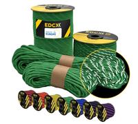 EdcX 4 mm Reflective Paracord 550 (15, 30, 50 m) - Tear-Resistant Parachute Cord for Survival Made of 100% Nylon, 4 mm Type III with 7 Wires (Reflective Green, 15 m)