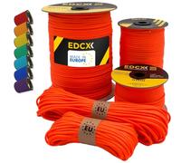 EdcX Paracord 4mm, 35+ Solid Colors (10m, 15m, 30m, 50m, 100m, 300m) | Ideal for Crafting, DIY, Camping, Survival, Outdoor | 100% Nylon Rope 4mm | Tactical Cord 550 Type III (Sofit Orange, 30 m)