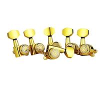 Eddaray 6 In-line Guitar Locking Tuners 6 Right Hand - 1:18 Gear Ratio Lock String Tuning Key Pegs Machine Heads Set with Hexagonal Shaped Knob Replacement, (E-107SP, Gold)