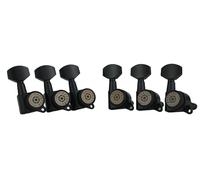 Eddaray 6 In-line Guitar Locking Tuners 6 Right Hand - 1:18 Gear Ratio Lock String Tuning Key Pegs Machine Heads Set with Hexagonal Shaped Knob Replacement, (E-107SP, Black)