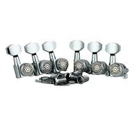 Eddaray 6 In-line Guitar Locking Tuners 6 Right Hand - Lock String Tuning Key Pegs Machine Heads Set with Hexagonal Shaped Knob Replacement, (E-107SP, Chrome)