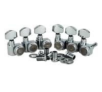 Eddaray 6 In-line Guitar Locking Tuners, Lock String Tuning Key Pegs Machine Heads Replacement, Chrome