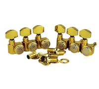 Eddaray 6 In-line Guitar Locking Tuners, Lock String Tuning Key Pegs Machine Heads Replacement, Gold