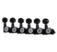 Eddaray 6 Inline Vintage Guitar Machine Heads - 1:15 Gear Ratio Sealed Tuning Key Pegs Tuners with Oval Shaped Button Replacement(E-1006, Black)